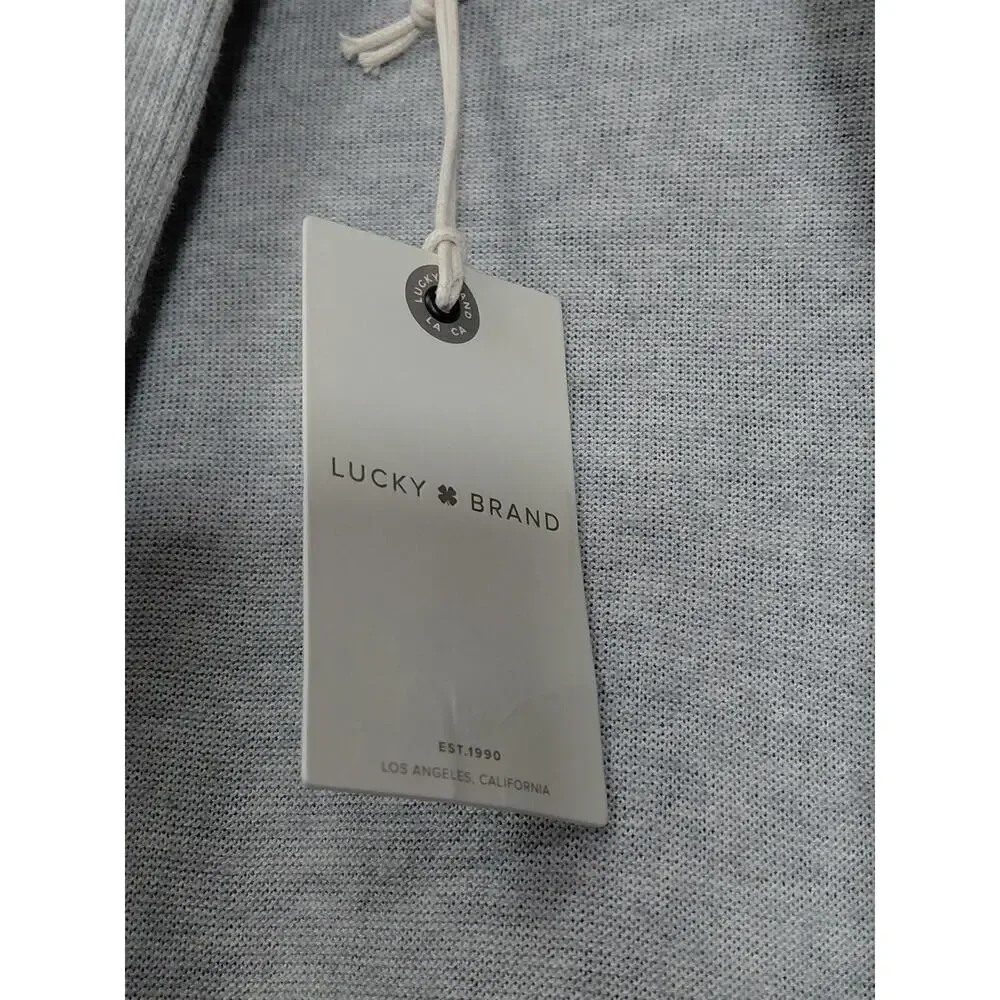 NWT LUCKY BRAND Cotton Modal Sleeveless Gray Solid Knit Midi Women Size L
